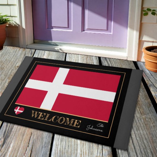 Dänische Flagge, Dänemark Willkommenspatzen / Spor Fußmatte