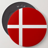 Dänische Flagge Dannebrog Red White Button (Vorne & Hinten)