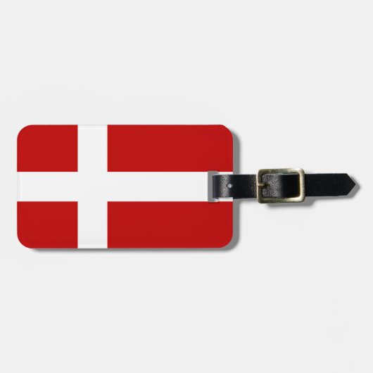 Dänische Flagge Dannebrog Red White Gepäckanhänger (Vorderseite horizontal)