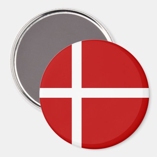 Dänische Flagge Dannebrog Red White Magnet (Vorderseite/Rückseite)