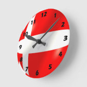 Dänische Flagge Design Runde Wanduhr (Winkel)
