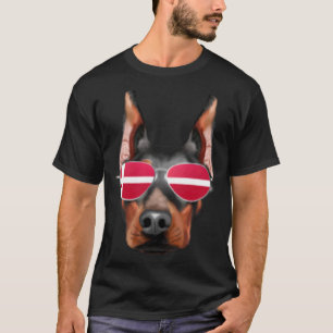 Dänische Flagge Dobermann Pinscher Hund Dänemark T T-Shirt