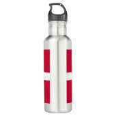 Dänische Flagge Edelstahlflasche (Rückseite)
