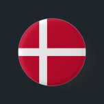 Dänische Flagge, Flagge Dänemarks Button<br><div class="desc">Dänische Flagge,  Flagge von Dänemark Schaltfläche/Abzeichen von World Flags United.</div>