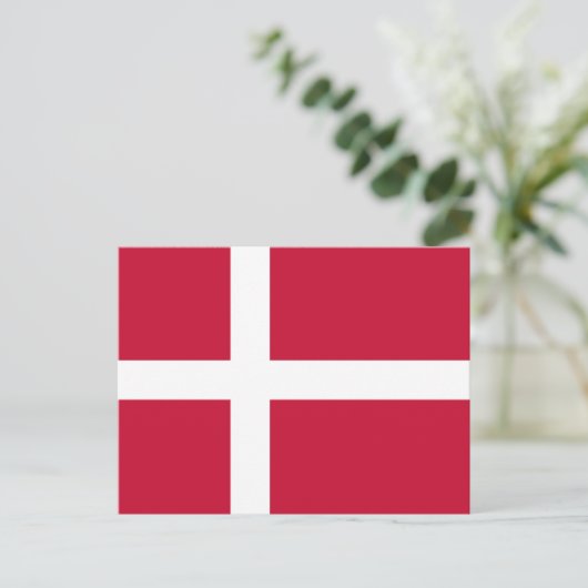Dänische Flagge, Flagge Dänemarks Postkarte (Stehend Vorderseite)