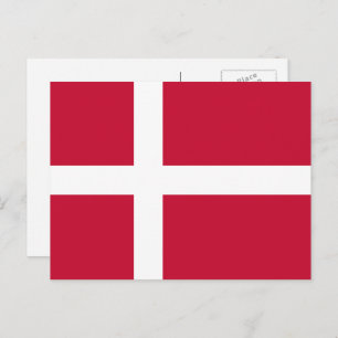 Dänische Flagge, Flagge Dänemarks Postkarte