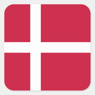 Dänische Flagge, Flagge Dänemarks Quadratischer Aufkleber