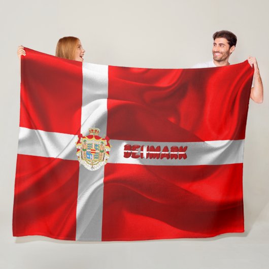Dänische Flagge Fleecedecke (Beispiel)