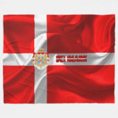Dänische Flagge Fleecedecke (Vorderseite (Horizontal))