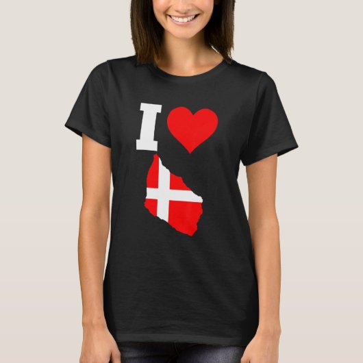 dänische Flagge für Bornholm I Liebe Bornholm T-Shirt (Vorderseite)