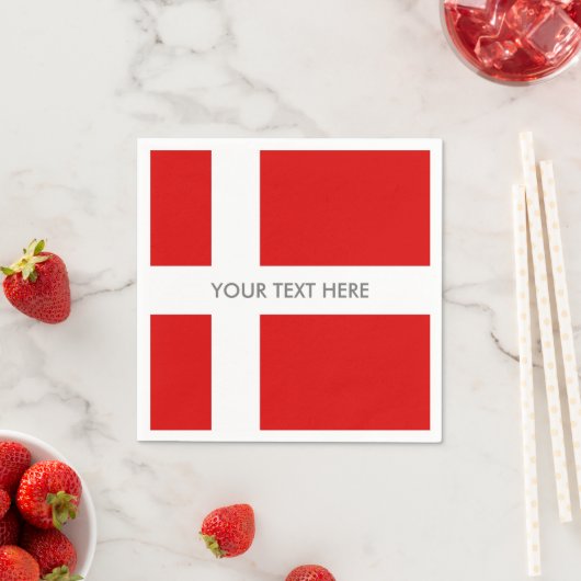 Dänische Flagge für Party-Servietten Serviette (Beispiel)