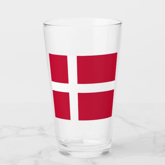 Dänische Flagge Glas (Vorderseite)