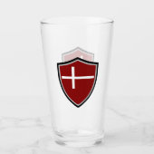 Dänische Flagge Glas (Vorderseite)