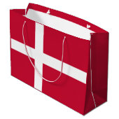 Dänische Flagge Große Geschenktüte (Rückseite Schrägansicht)