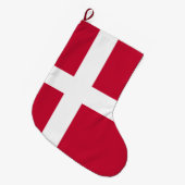 Dänische Flagge Großer Weihnachtsstrumpf (Vorderansicht (hängend))
