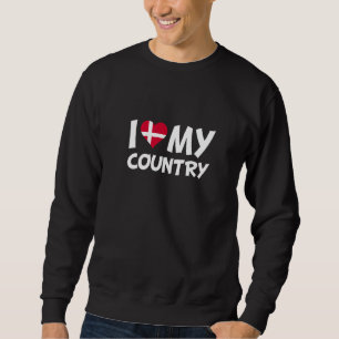 Dänische Flagge Herz I Liebe Mein Land Dänemark Sweatshirt