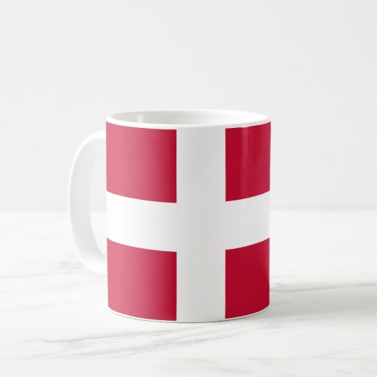 Dänische Flagge Kaffeetasse (Vorderseite Links)