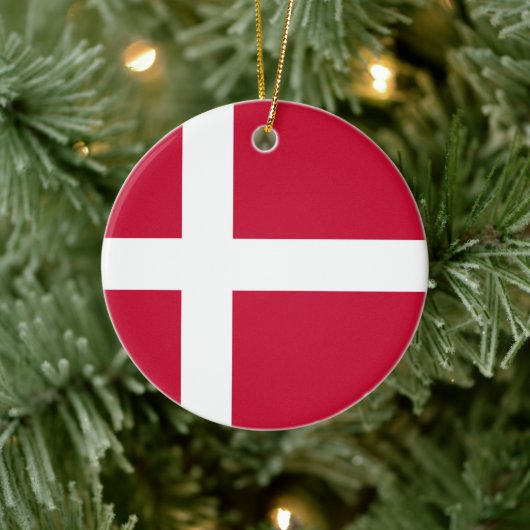 Dänische Flagge Keramik Ornament (Baum)