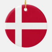 Dänische Flagge Keramik Ornament (Hinten)