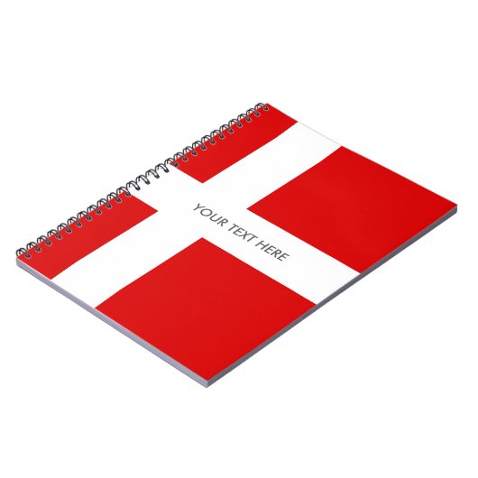 Dänische Flagge kundenspezifischen gewundenen Notizblock (Linke Seite)