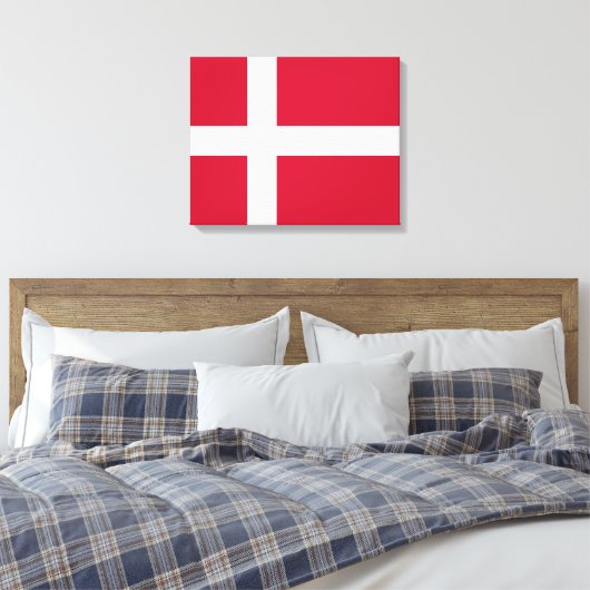 Dänische Flagge Leinwanddruck (Insitu (Schlafzimmer))
