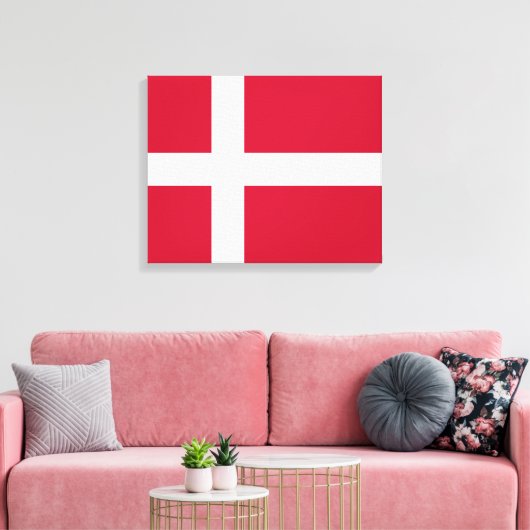 Dänische Flagge Leinwanddruck (Insitu (Wohnzimmer))