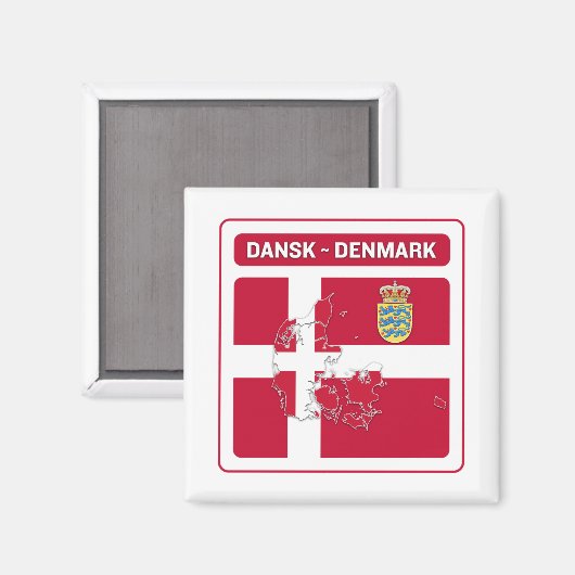 dänische Flagge Magnet (Vorderseite/Rückseite)