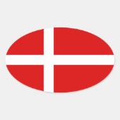 dänische Flagge: ovaler Aufkleber (Vorderseite)