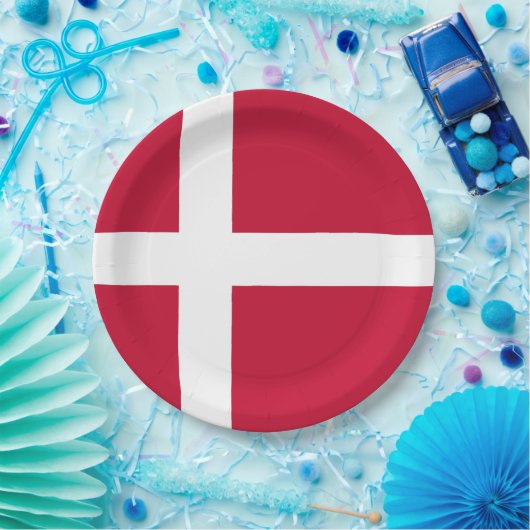 Dänische Flagge Pappteller (Party)