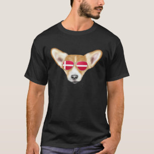 Dänische Flagge Pembroke Welsh Corgi Hund Dänemark T-Shirt