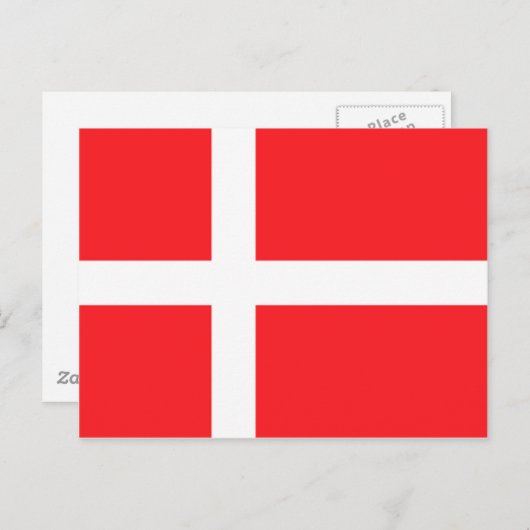 Dänische Flagge Postkarte (Vorne/Hinten)