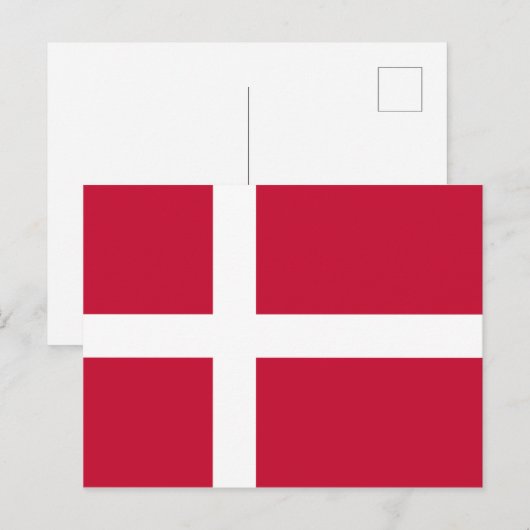 Dänische Flagge Postkarte (Vorne/Hinten)