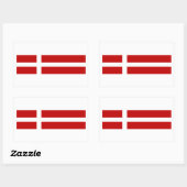 Dänische Flagge Rechteckiger Aufkleber (Blatt)