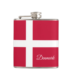 Dänische Flagge / Reisen Dänemark / Sportfans Flachmann