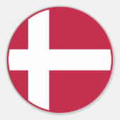 Dänische Flagge Runder Aufkleber (Vorderseite)