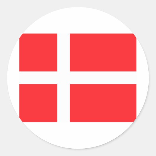 Dänische Flagge Runder Aufkleber (Vorderseite)