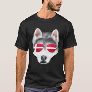 Dänische Flagge Sibirischer Husky Hund Dänemark Ta T-Shirt