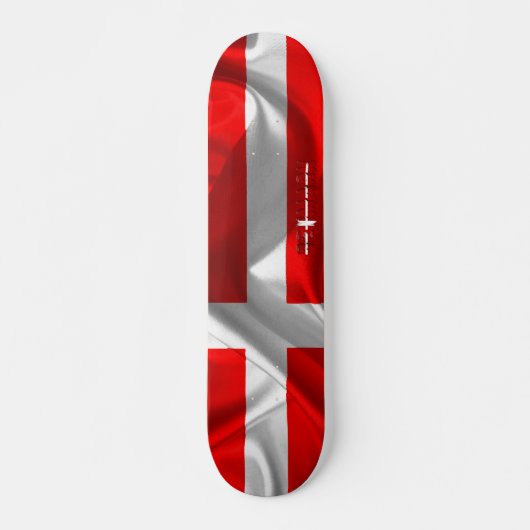 Dänische Flagge Skateboard (Vorne)