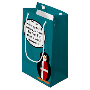 Dänische Flagge Sprechender Ms. Pinguin Personalis Kleine Geschenktüte