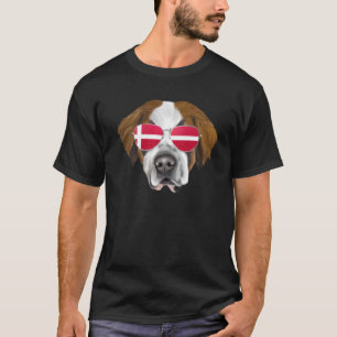 Dänische Flagge St Bernard Dog Dänemark Pocket T-Shirt