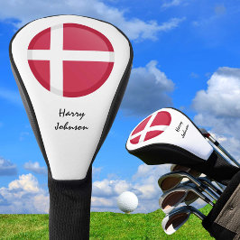 Dänische Flagge und Mit Monogramm Golf Clubs Cover Golf Headcover