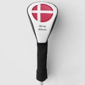 Dänische Flagge und Mit Monogramm Golf Clubs Cover Headcover (Vorderseite)