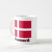 Dänische Flagge und Name Kaffeetasse (Vorderseite Links)
