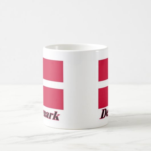 Dänische Flagge und Name Kaffeetasse (Mittel)