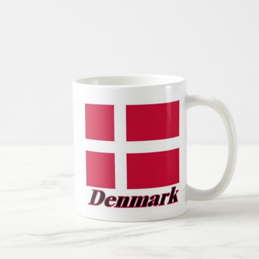 Dänische Flagge und Name Kaffeetasse (Rechts)