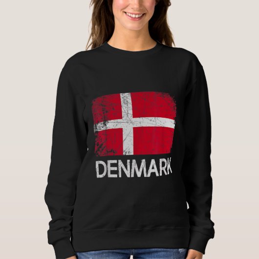 Dänische Flagge Vintag Sweatshirt (Vorderseite)