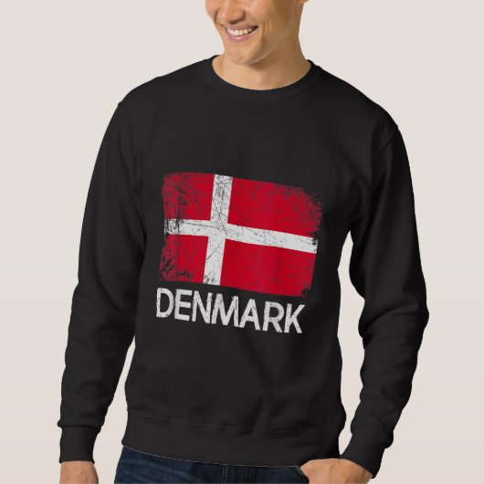 Dänische Flagge Vintag Sweatshirt (Vorderseite)
