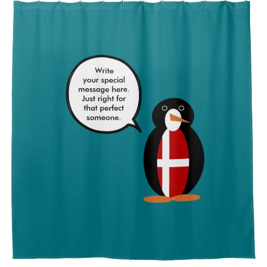 Dänische Flagge - Vortrag von Penguin Personalisie Duschvorhang (Vorderseite)