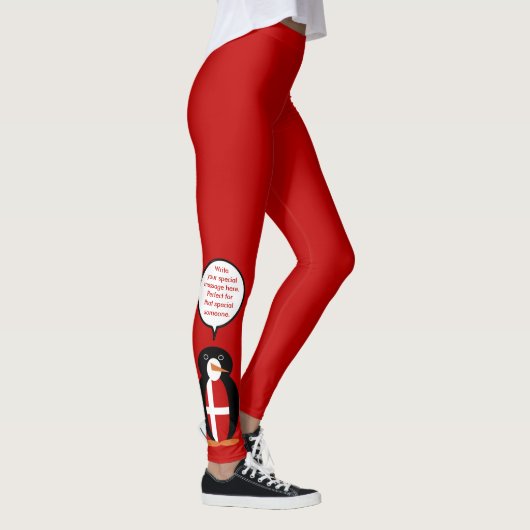 Dänische Flagge - Vortrag von Penguin Personalisie Leggings (Rechts)