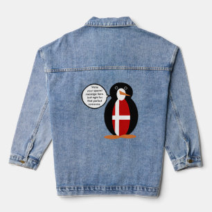 Dänische Flagge Wildlife Pinguin Personalisiertes  Jeansjacke